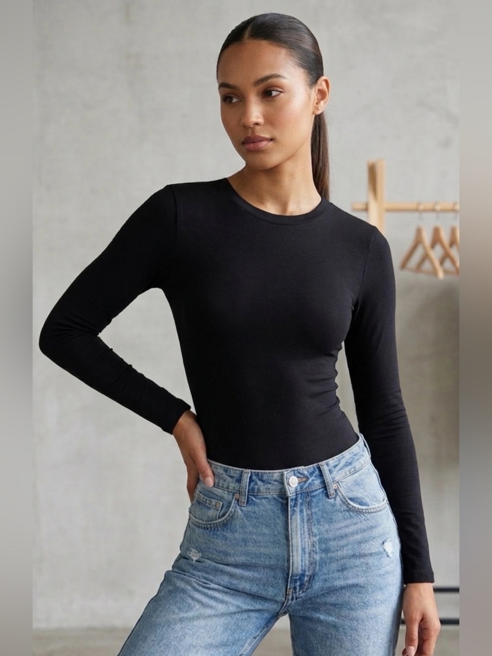Mangopop Women’s Black Bodysuit